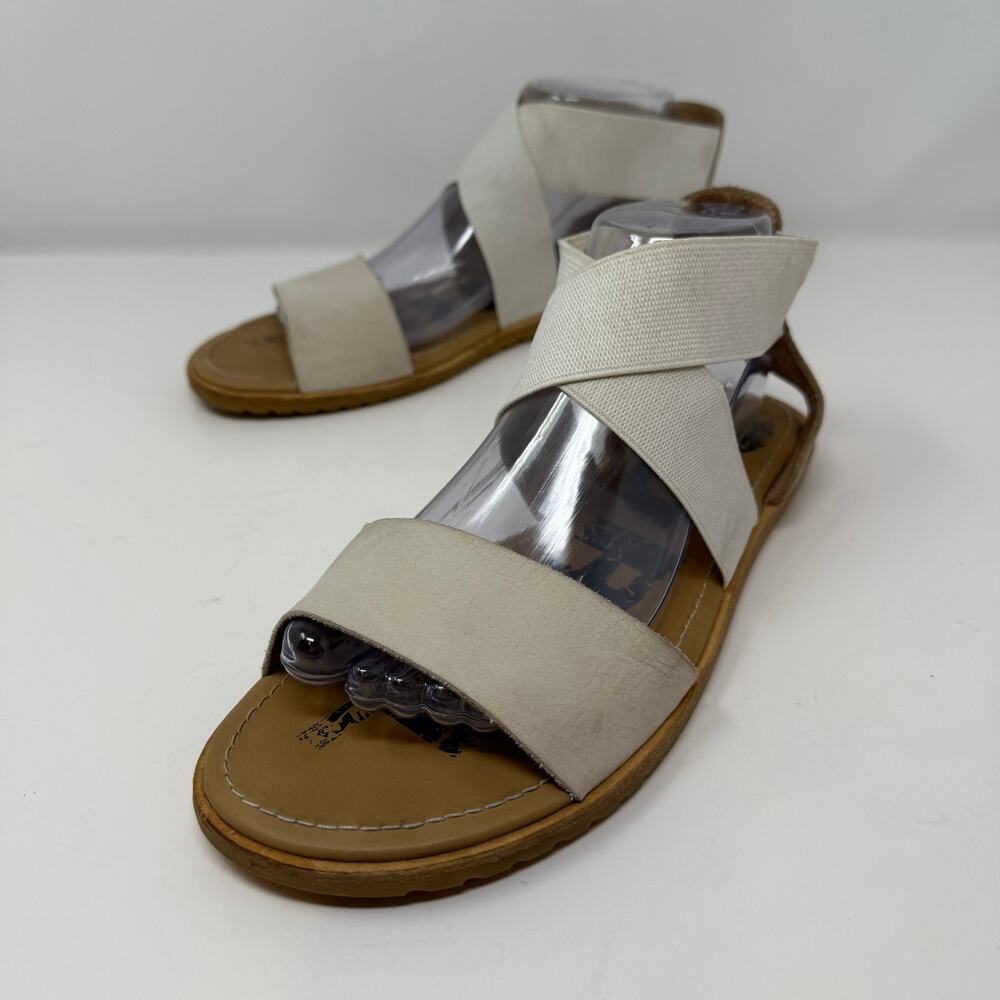 Sorel Ella Sandal Women's 9 Tan Off-White Summer Flats Gladiator Sandals Casual - Picture 8 of 9
